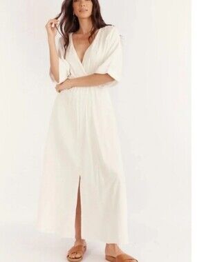 Girl And The Sun Verity Maxi Dress with Empire Waist Size L Flowy Gauzy